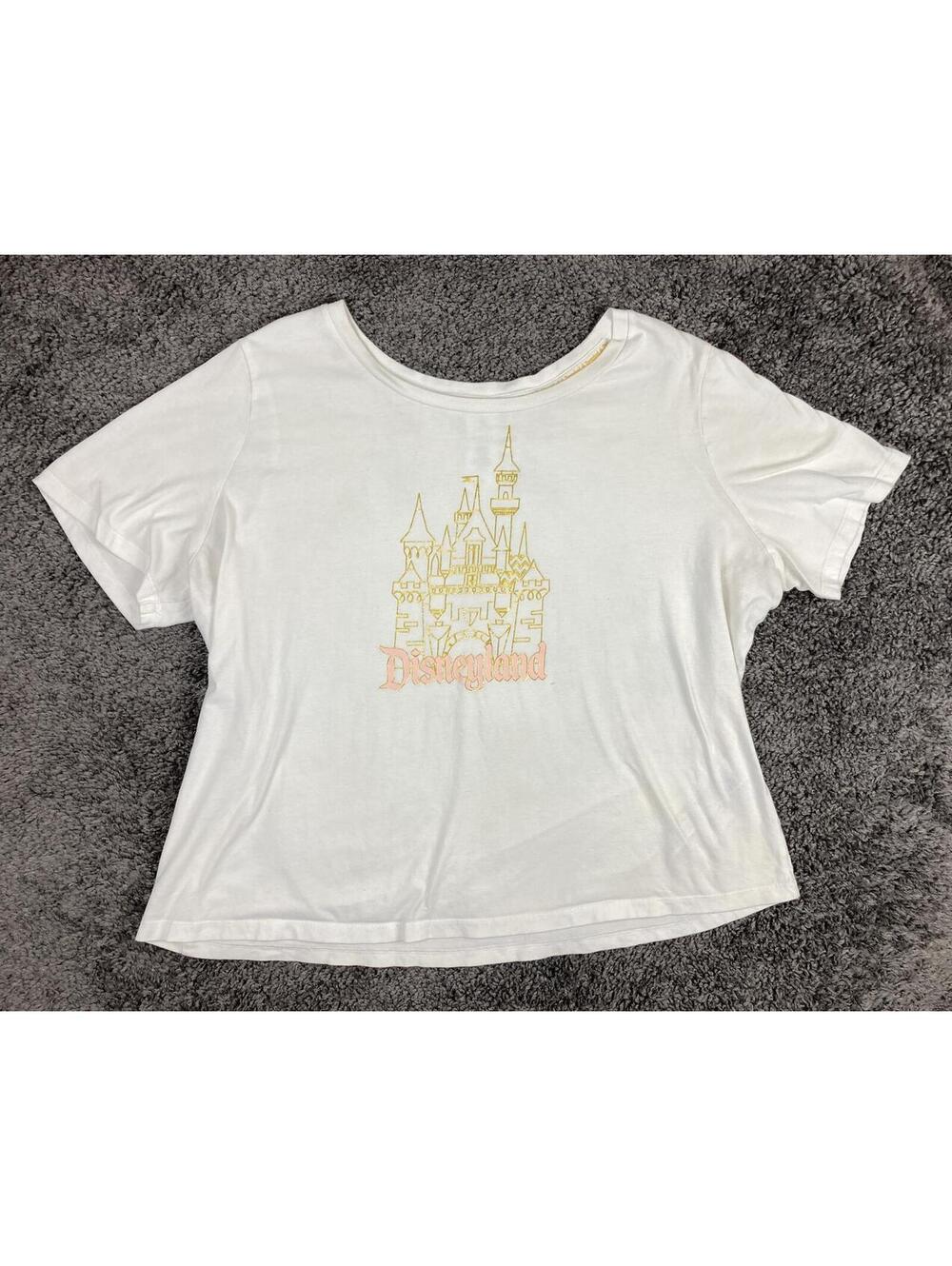 Disney Parks Women's Disneyland Castle Graphic T-Shirt White Sz 1X